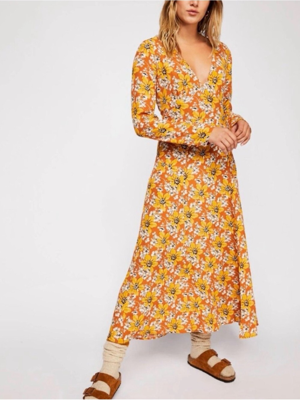 Free People Gates to the Garden Midi Dress